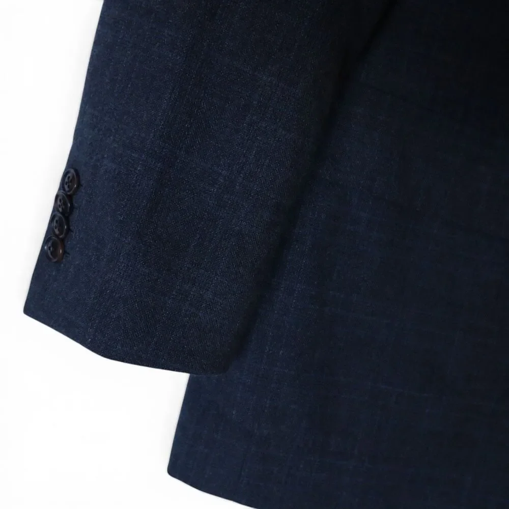 J. Crew Ludlow Men's 40R Carpini 100% Wool Blazer Unstructured Jacket Blue Check